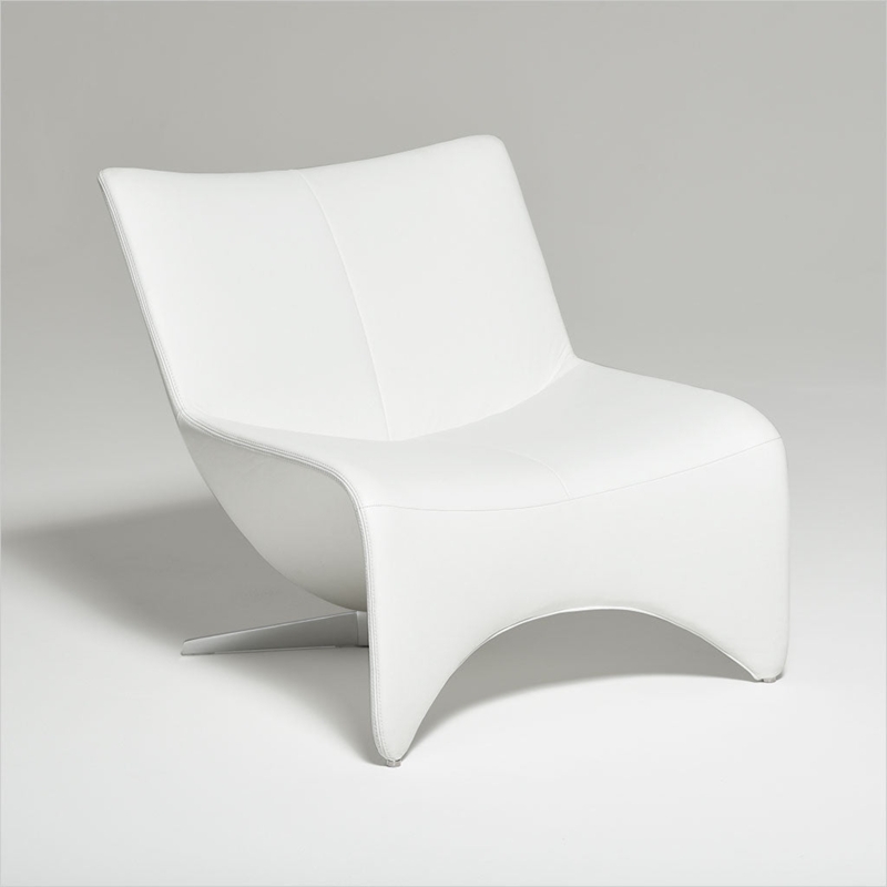 Accent Chair with Sculptural Silhouette, Arching Base, and Fin Legs