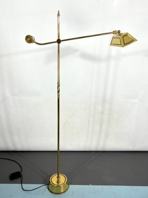 Adjustable Boom Floor Lamp: Pyramidal Metal Shade & Counterweight