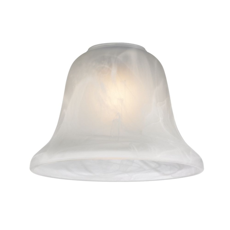 Alabaster Glass Bell Shade with Flared Rim and Fitter Opening