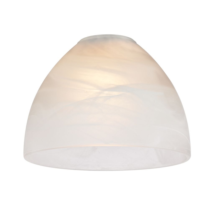 Alabaster Glass Lamp Shade: Frosted Bell with Marbled Pattern