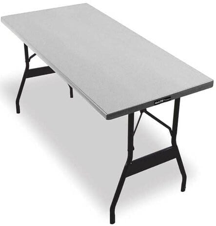 Aluminum Folding Utility Table with Matte Black H-Frame