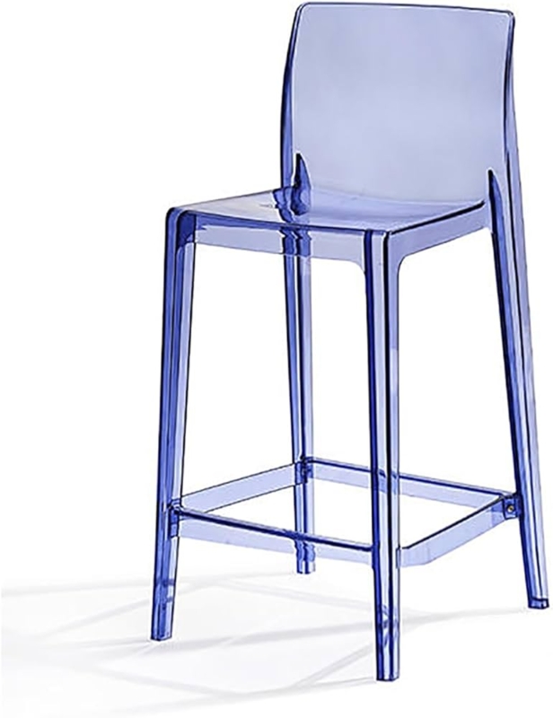 Amazon.com: Cxlly Clear Acrylic Stools, Transparent Bar Stools, with  Backrest, Blue, Sitting Height:75cm/29in : Home & Kitchen
