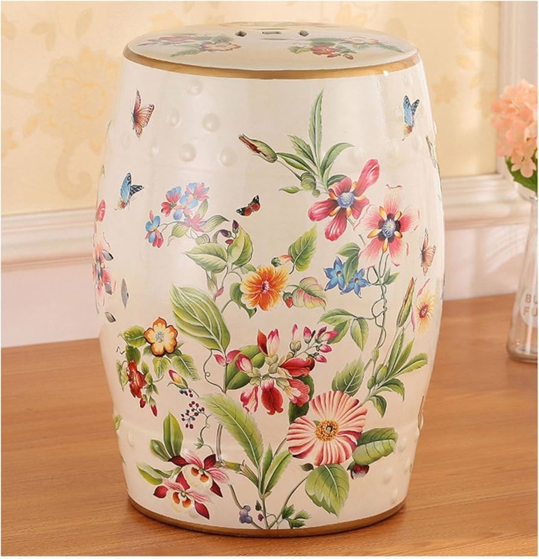 Amazon.com: LANYANZI Versatile Decorative Garden stools-Chinoiserie Ceramic  Drum Stool,Glazed Hollow Flower and Bird Changing Stool,Suitable for Living  Room,Balcony,Garden,Etc (White) : Patio, Lawn & Garden