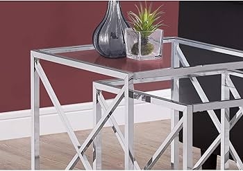 Amazon.com: Monarch Specialties I NESTING TABLE, CHROME : Home & Kitchen