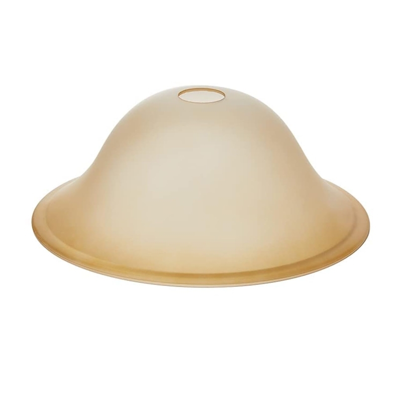 Antique Amber Glass Lamp Shade: Frosted Bell Shape with Flared Rim