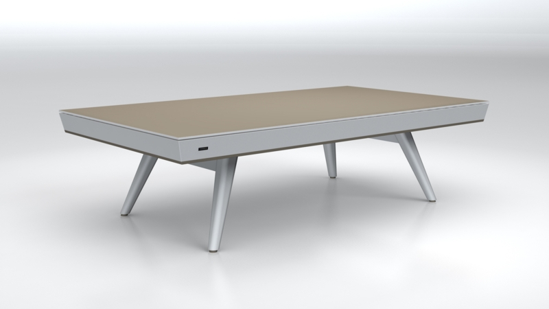 Architectural Pool Table: Slim Profile Apron and Brushed Silver Legs