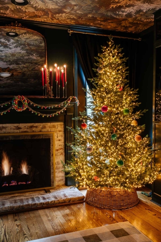 Artificial Christmas Tree with Micro LED Lights and Moody Holiday Decor