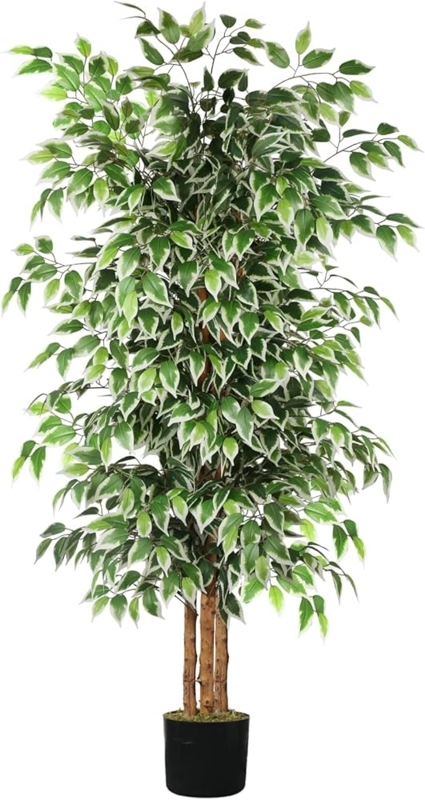 Artificial Tree Variegated Foliage Triple Trunk 6ft Tall