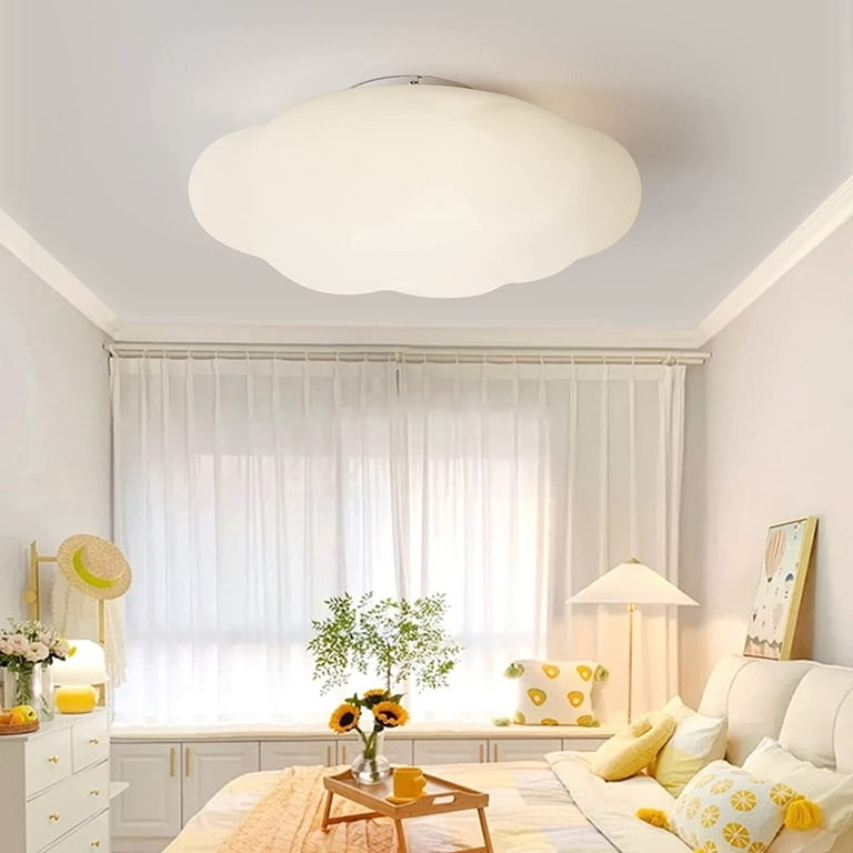 arturesthome Modern White Cloud Flush Mount Ceiling Light, Acrylic LED  Chandelier, Kids Room Pendant Lamp -