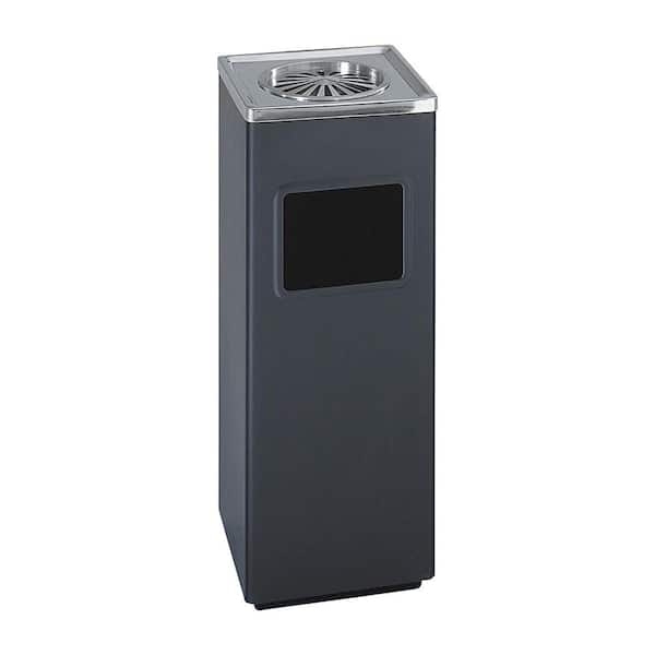 Ash Trash Receptacle Side Waste Opening Slotted Lid Charcoal Gray