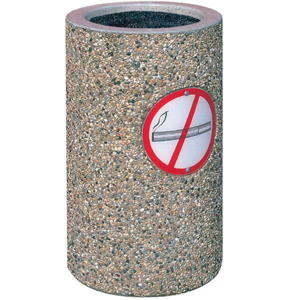 Ash Urn No Smoking Logo Aggregate Texture Cylindrical Concrete