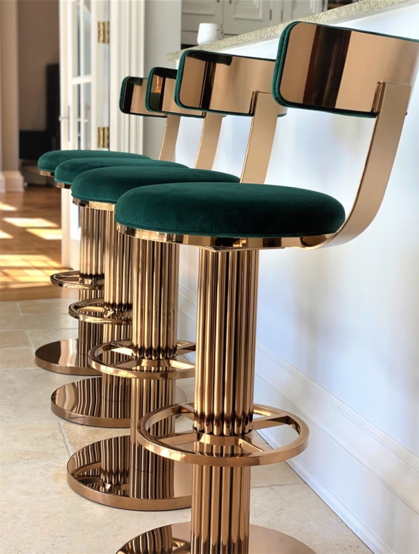 Atlas Luxury Art Deco Bar Stool - Custom Designer Furniture - Bespoke  ONE  PRIV Home & Hotel