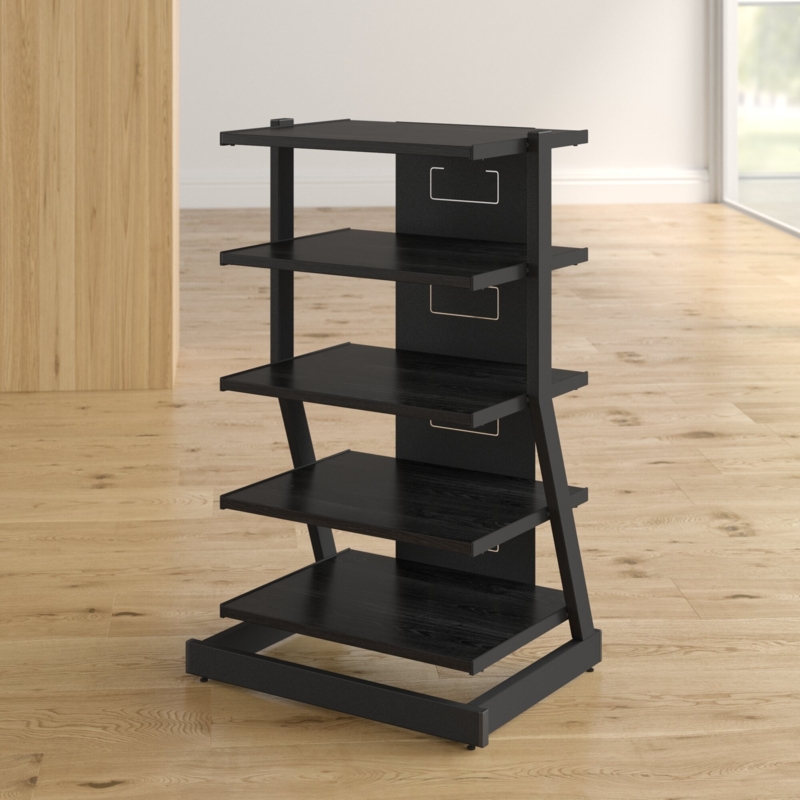 Audio Rack Z-Frame Design Cable Management Loops 5-Tier Hifi Shelving