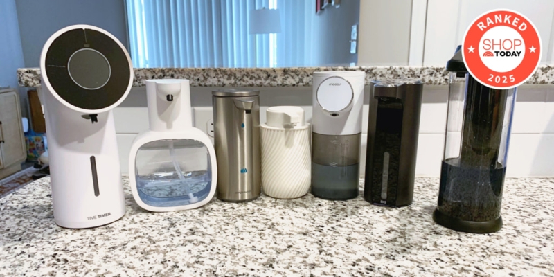 Automatic Soap Dispenser, Touchless Sensor, Digital Display, Ribbed