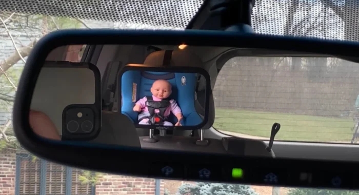 Baby Car Mirror with Headrest Mount and Adjustable Tilt for Safety