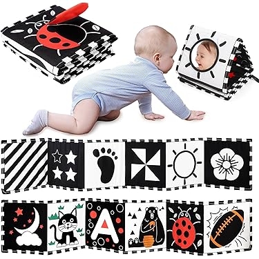 Baby Sensory Toy with High Contrast Graphics and Portable Accordion Fold
