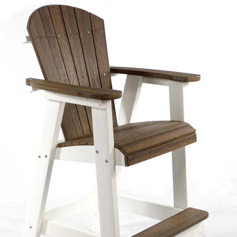 Bar Chair Two Tone Design Fan Back Espresso and White Patio Furniture