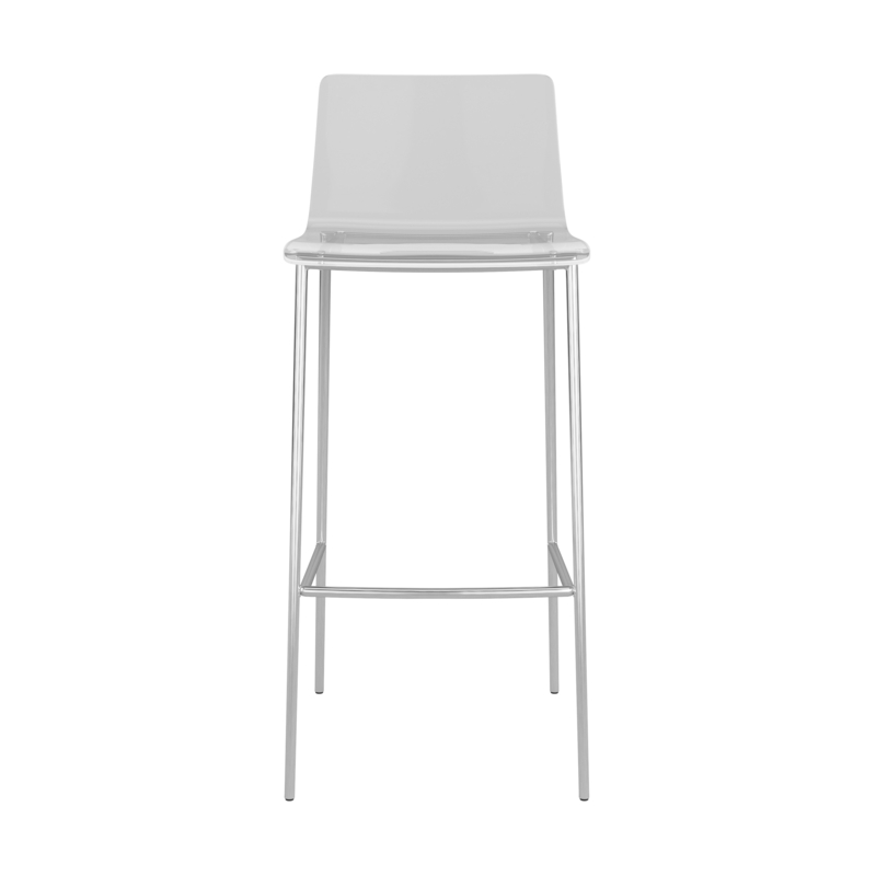 Bar Stool Brushed Nickel Legs Transparent Acrylic Seat