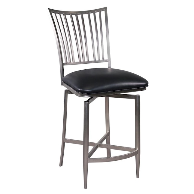 Bar Stool Fan Back Swivel Seat Brushed Nickel Finish