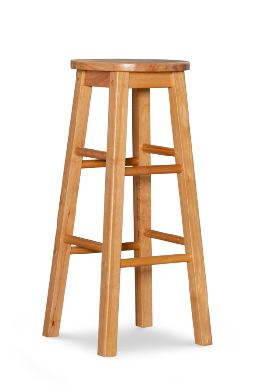 Bar Stool Honey Tone Round Seat Dual Height Footrests Farmhouse