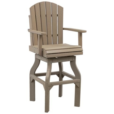 Bar Stool Sand Tan Swivel Base Poly Lumber Captain Bar Stool with Arms
