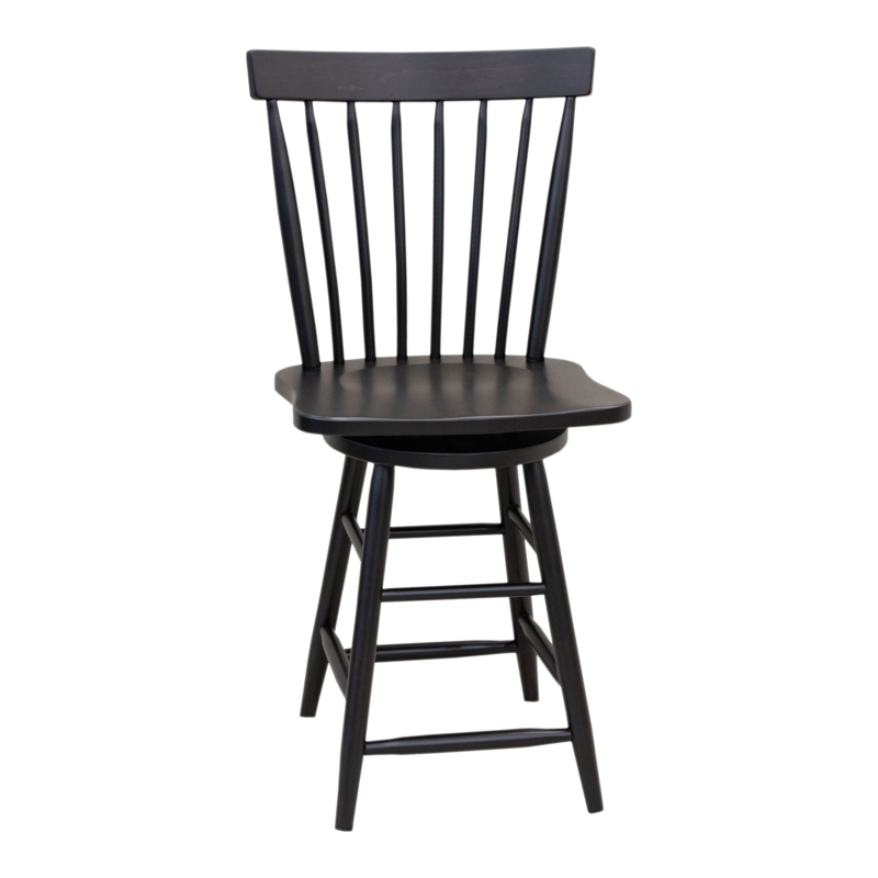 Bar Stool, Solid Maple Spindle Back with Swivel Base.