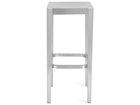 Bar Stool Square Seat Backless Brushed Aluminum Commercial