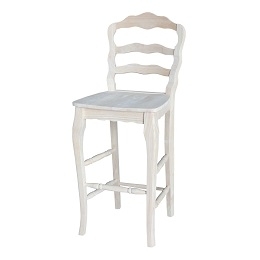 Bar Stool: Wavy Ladder Back Cabriole Legs Spindle Footrest