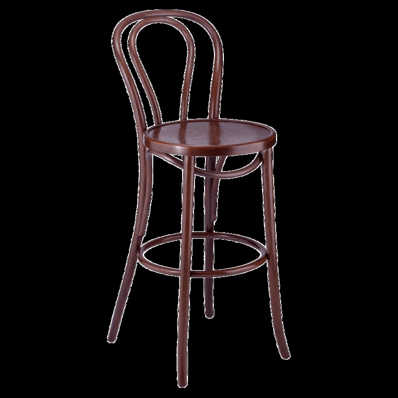 Bar Stool with Double Loop Back, Round Seat, Bistro Style Chair.