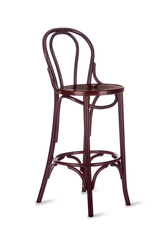 Bar Stool with Loop Back, Circular Footrest, Classic Bistro Style.