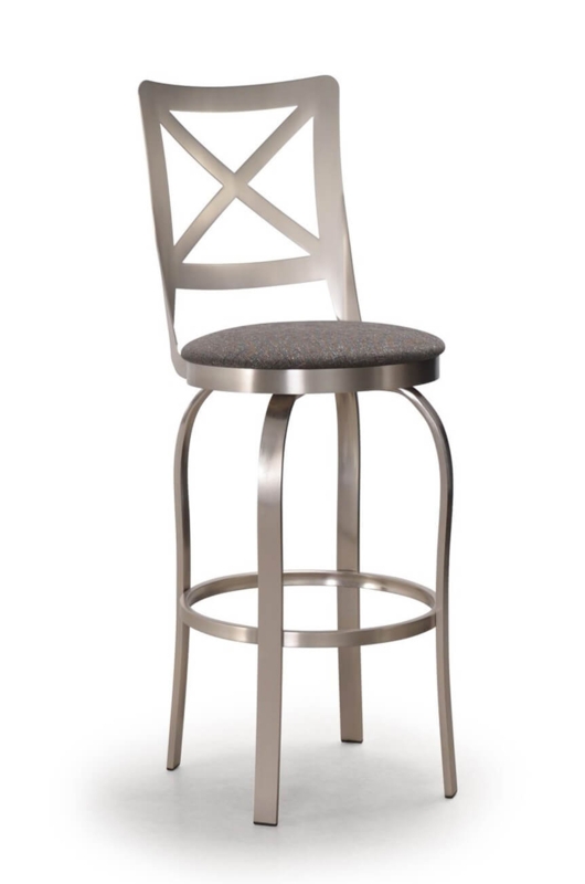 Bar Stool X-Back Design Swivel Seat Charcoal Gray