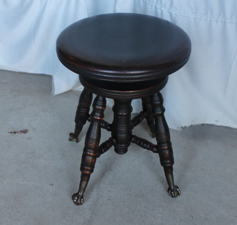 Bargain John's Antiques | Antique Mahogany Piano Stool - with claw ball  feet - Bargain John's Antiques