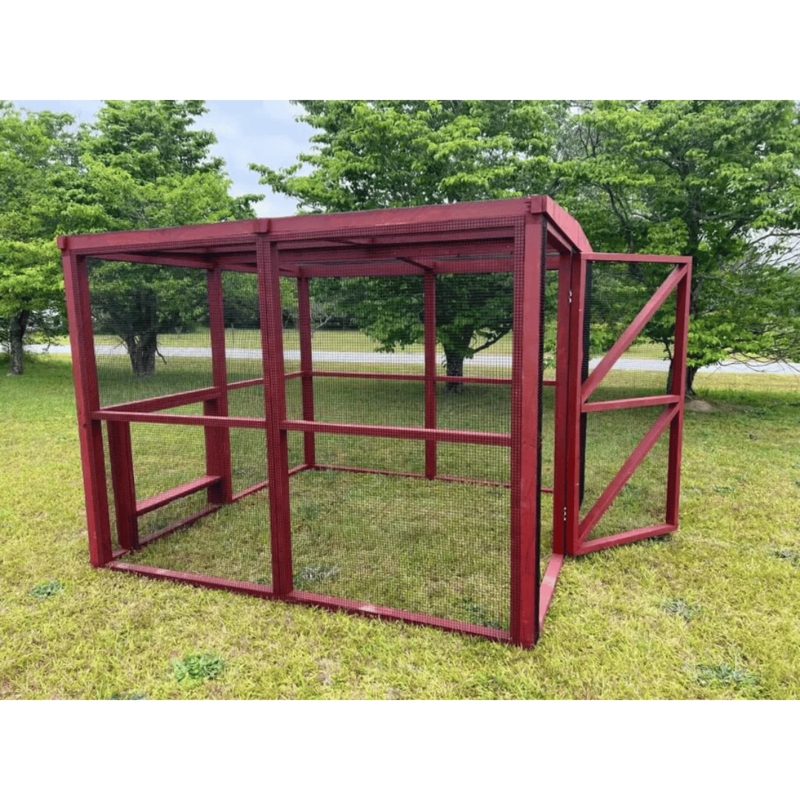 Barn Red Wooden Walk-In Chicken Run Roosting Bar