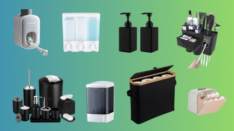 Bathroom Organizers, Matte Black Finish, Wall Mounted, Modular Design