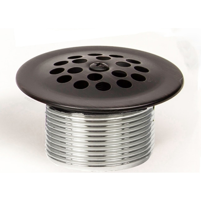 Bathtub Drain Strainer, Oil Rubbed Bronze Grid Perforation, Threaded
