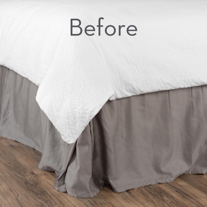 Bed Skirt Cool Grey Ruffled Hem Traditional Style