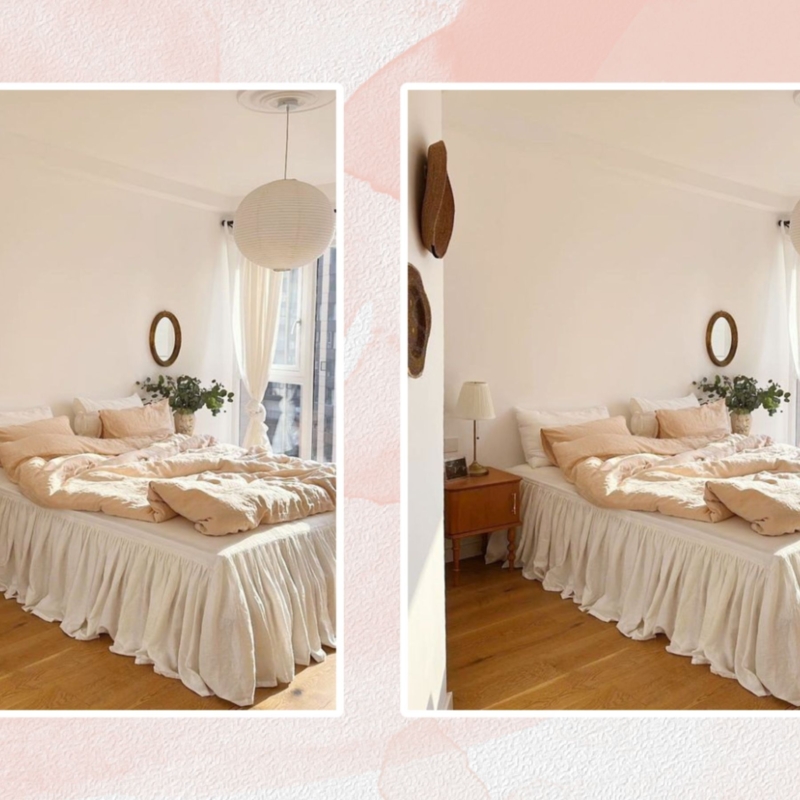 Bed Skirt Off White Linen Like Fabric Gathered Ruffles