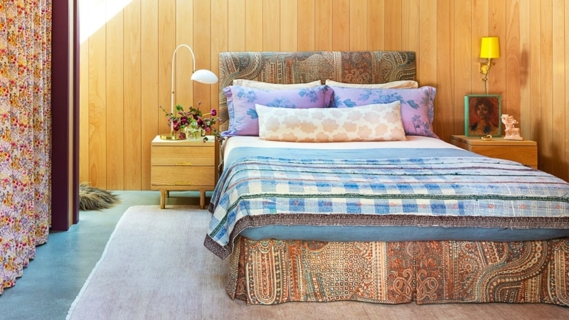 Bed Skirt Paisley Pattern Upholstered Fabric Eclectic Style