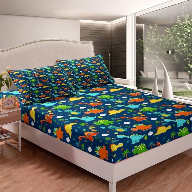 Bedding Set Colorful Cartoon Graphics Dinosaur Pattern