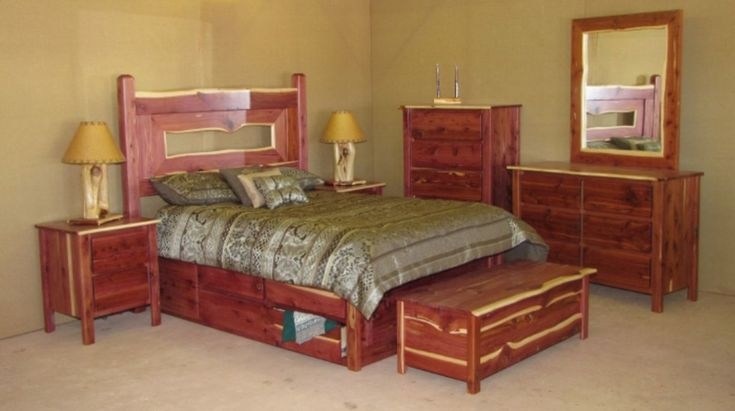 Bedroom Set, Aromatic Cedar, Live Edge Trim, Underbed Storage Platform