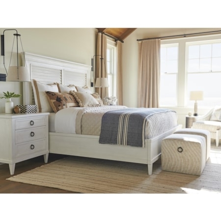Bedroom Set Louvered Panels, Ring Pull Hardware, Tapered Legs