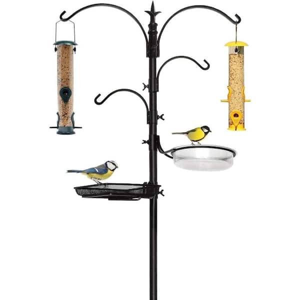 Bird Feeding Station, Adjustable Height Trays, Mesh Platform, Metal