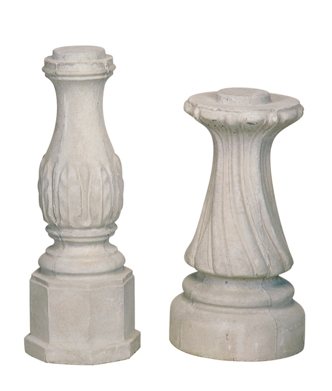 Birdbath Pedestal Classical Fluted Concrete with Hexagonal Base
