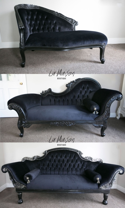 Black Velvet Chaise Lounge | Foter