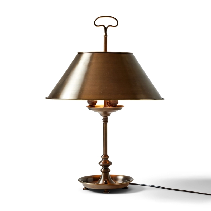 Bronze Table Lamp: Industrial Loop Handle Top with Twin Sockets
