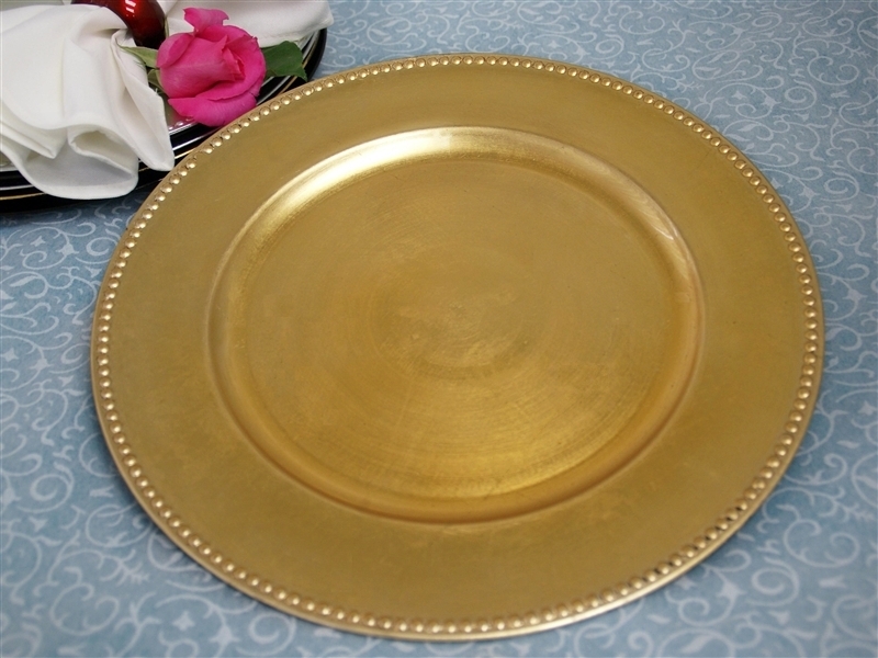 Brushed Beaded Charger Plate for Classic Formal Table Decor