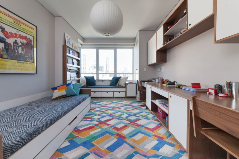 Built-In Daybed with Window Seat and Storage Drawers Mid-Century