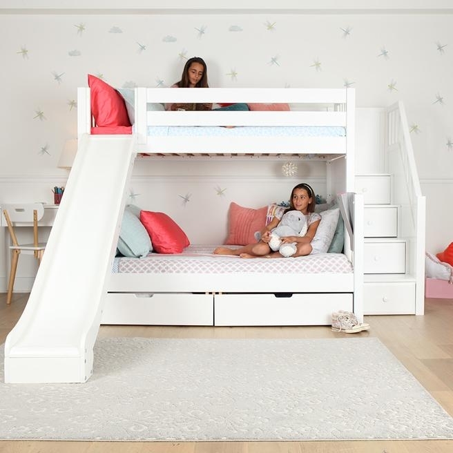 Bunk Bed: Twin Over Full with Integrated Slide & Stair Drawers
