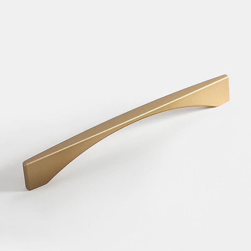 Cabinet Handle Arched Bridge Flat Top Slim Design Brushed Gold