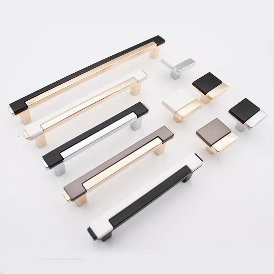 Cabinet Pull: Dual Tone Geometric Form Matte Black Polished Gold Minimalist